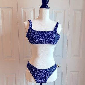 Navy Blue Ditsy Floral Bikini